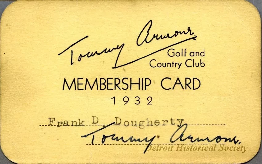 Card, Membership - Tommy Armour Golf and Country Club