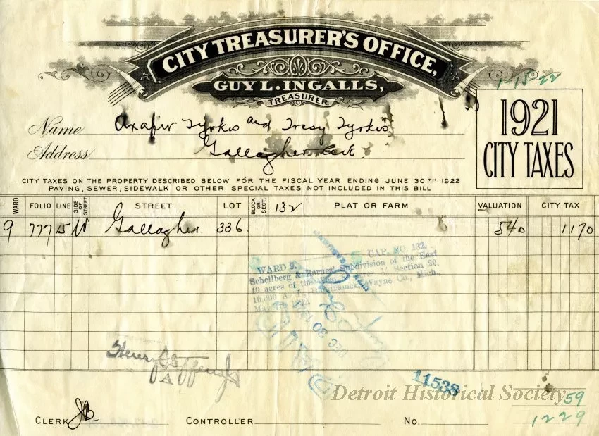 Bill, Tax - City Treasurer's Office