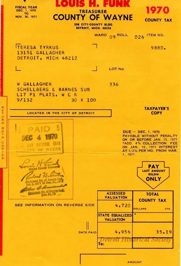 Bill, Tax - County of Wayne