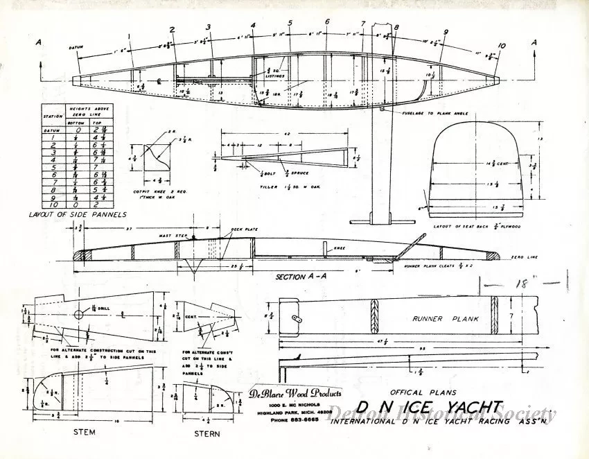 Drawing, Technical - Official Plans - DN Ice Yacht
International DN Ice Yacht Racing Association