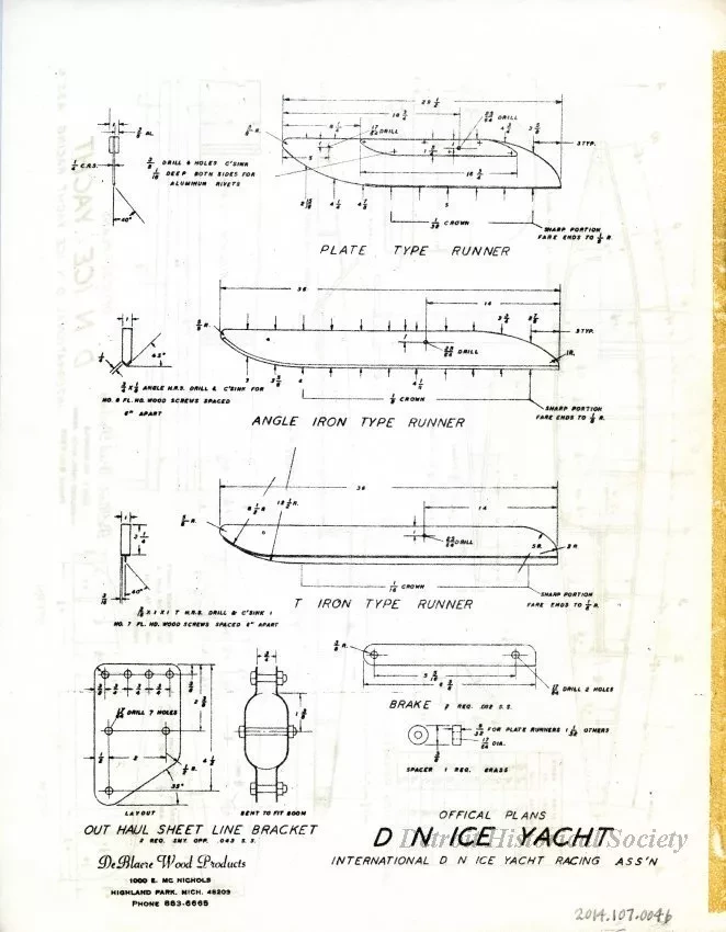 Drawing, Technical - Official Plans - DN Ice Yacht
International DN Ice Yacht Racing Association