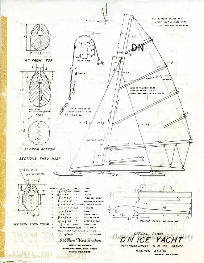 Drawing, Technical - Official Plans - DN Ice Yacht
International DN Ice Yacht Racing Association