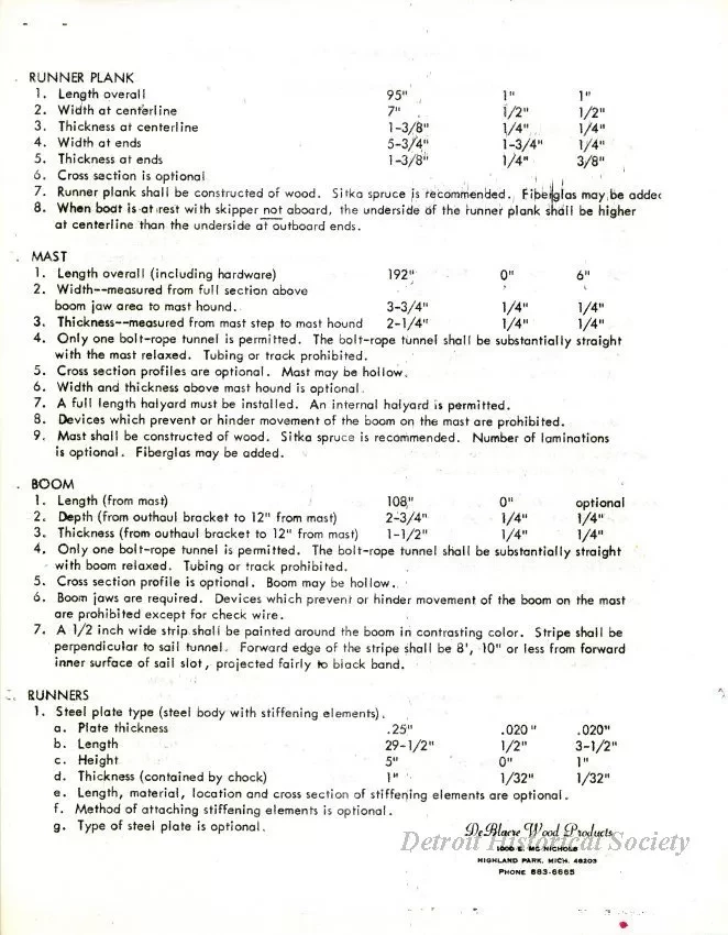 Specification - International DN Ice Yacht Racing Association 
Official Specifications - June, 1967