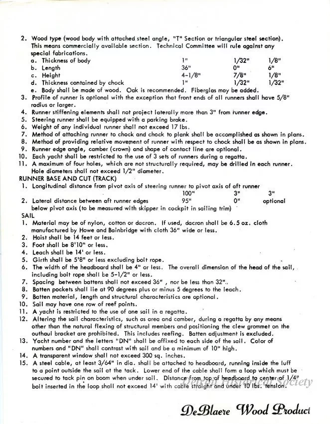 Specification - DN Ice Yacht Construction Procedure & Ponters