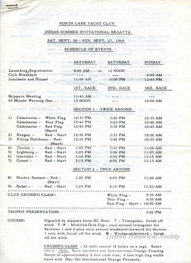 Program - North Cape Yacht Club
Indian Summer Invitational Regatta