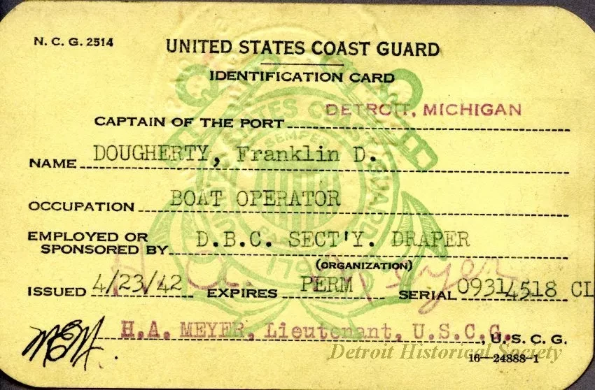 Card, Identification - United States Coast Guard
