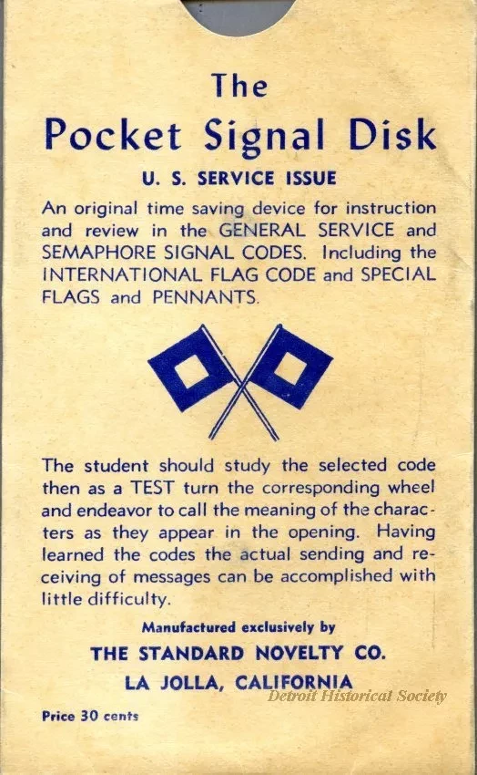 Card, Instruction - The Pocket Signal Disk