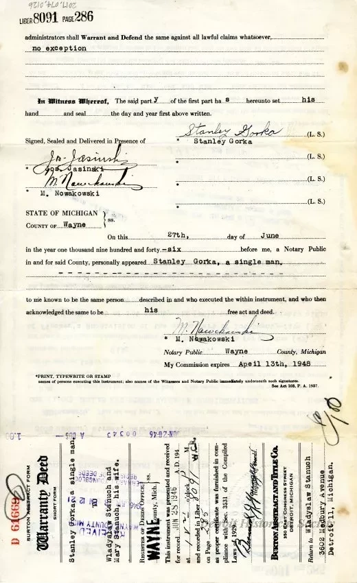 Indenture - Warranty Deed