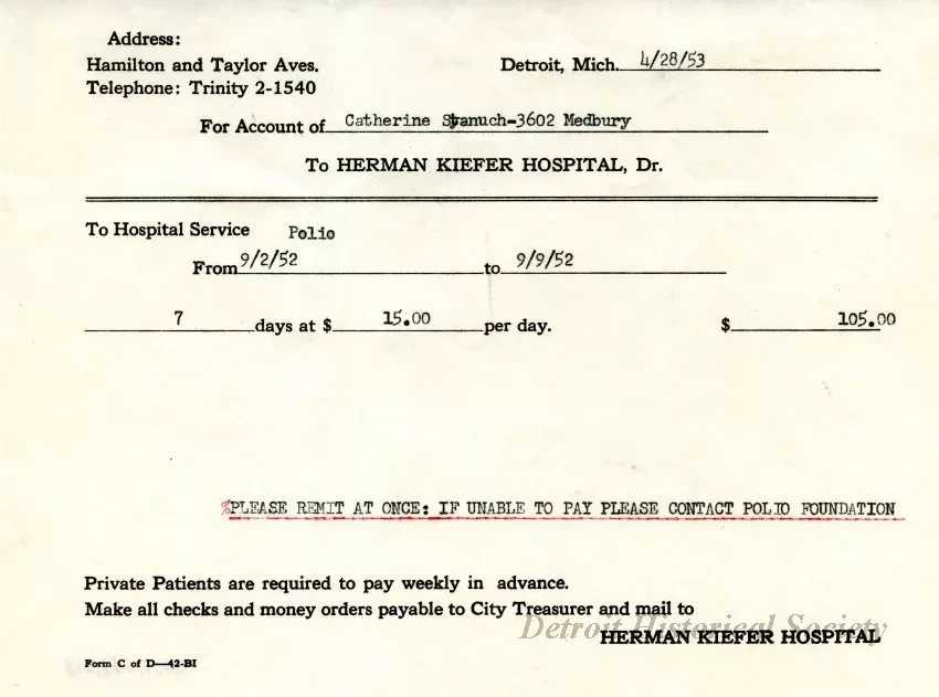 Invoice - Herman Kiefer Hospital