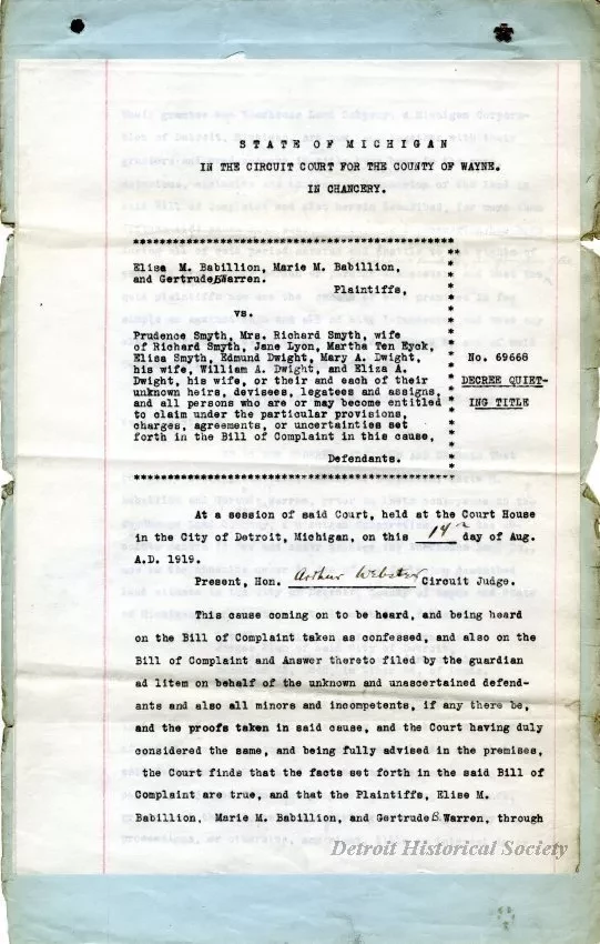 Judgment - No. 69668
Decree Quieting Title