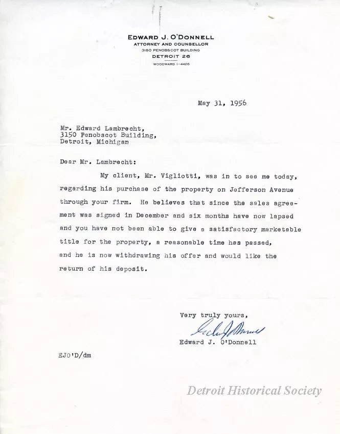 Letter - Edward J. O'Donnell