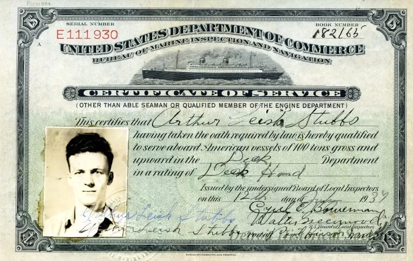 Book, Discharge - United States Department of Commerce Discharge Book No. 182165