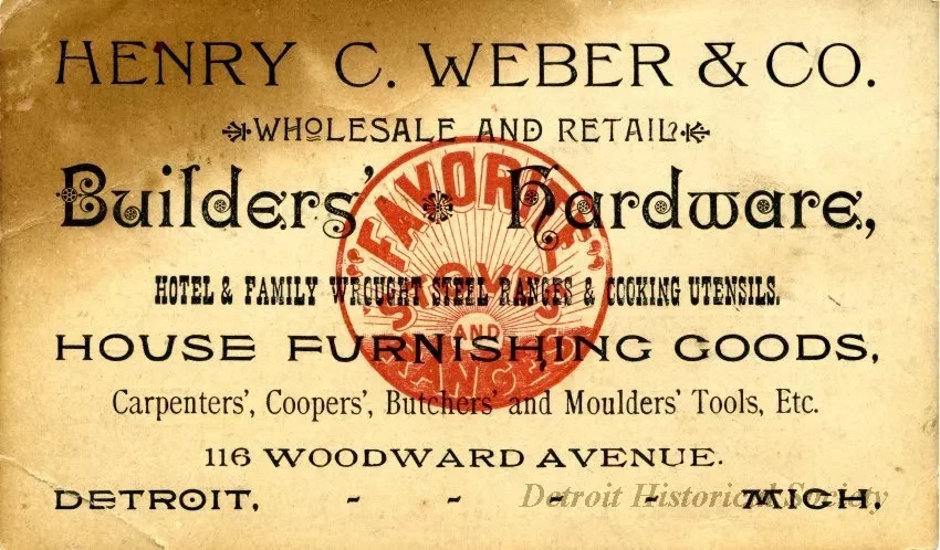 Card, Advertising - Henry C. Weber & Co.