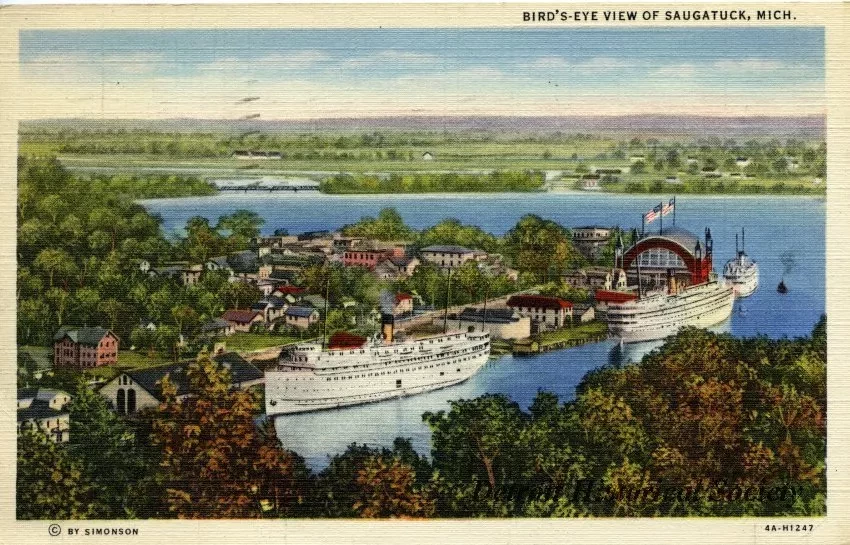 Postcard - Bird's-Eye View of Saugatuck, Mich.