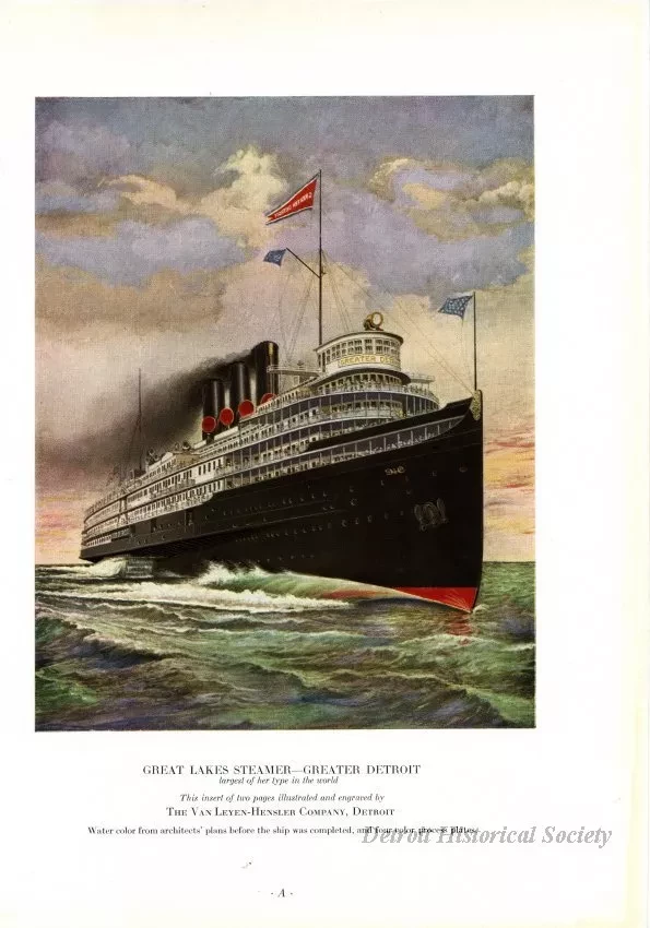 Print - A. Great Lakes Steamer - Greater Detroit
B. Xylotones