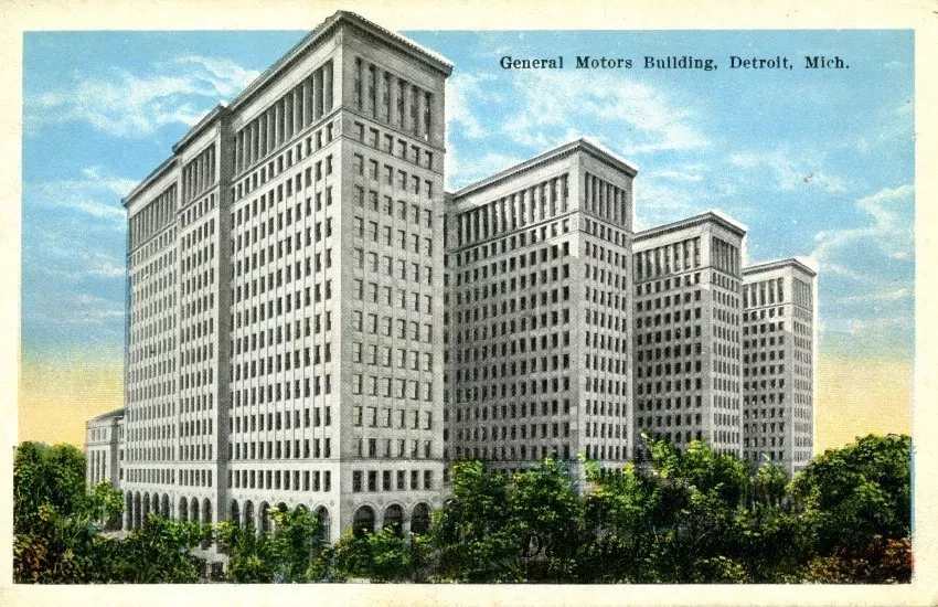 Postcard - General Motors Building, Detroit, Mich.