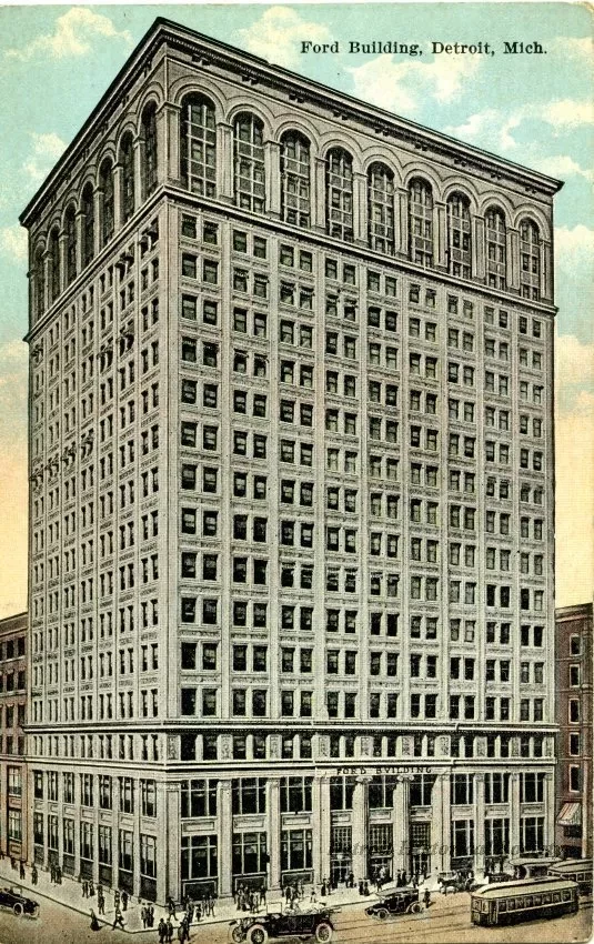 Postcard - Ford Building, Detroit, Mich.