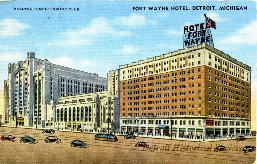Postcard - Fort Wayne Hotel, Detroit, Michigan
