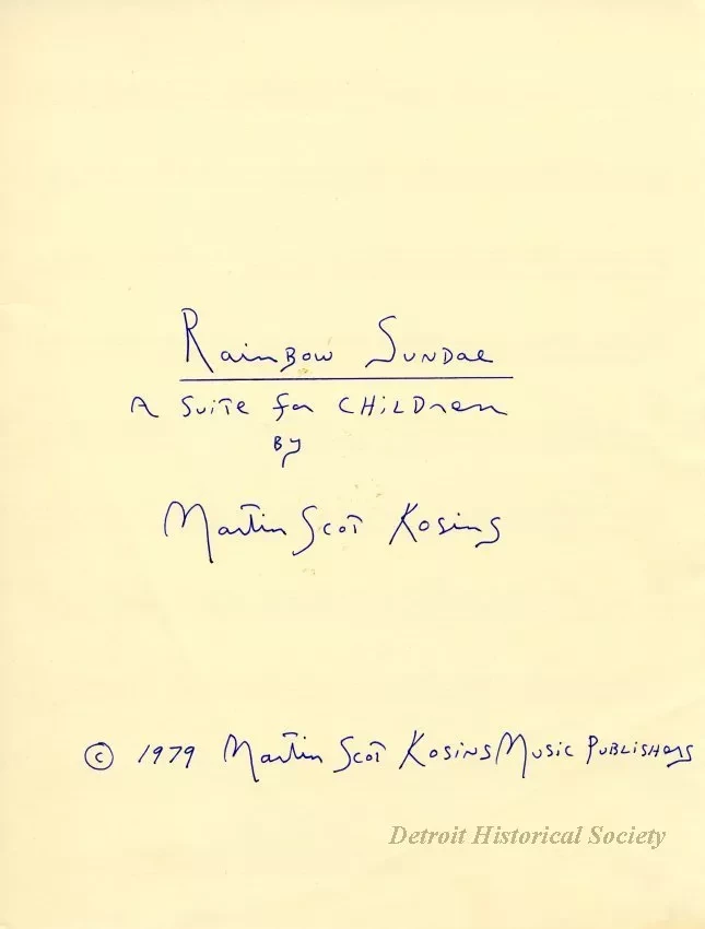 Folder, File - Rainbow Sundae
A Suite for Children 
by Martin Scot Kosins