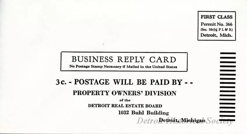 Ballot - Official Ballot for Board of Directors 
of Property Owners' Division of Detroit Real Estate Board