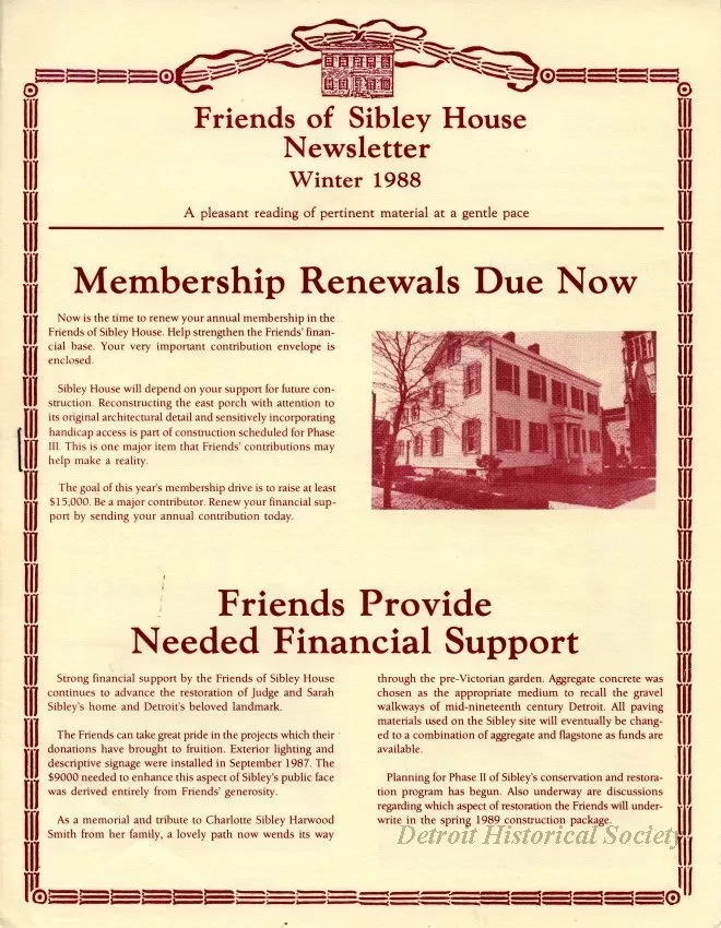 Newsletter - Friends of Sibley House Newsletter