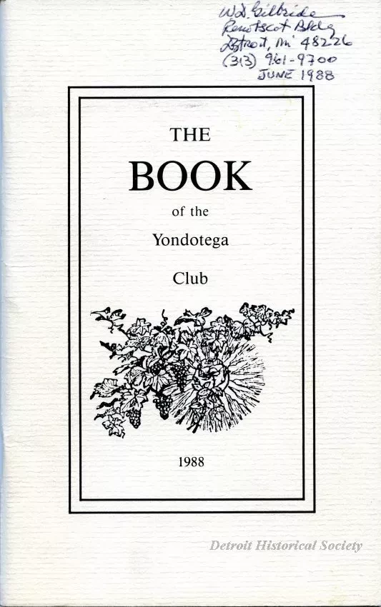 Roster - The Book of the Yondotega Club, 1988