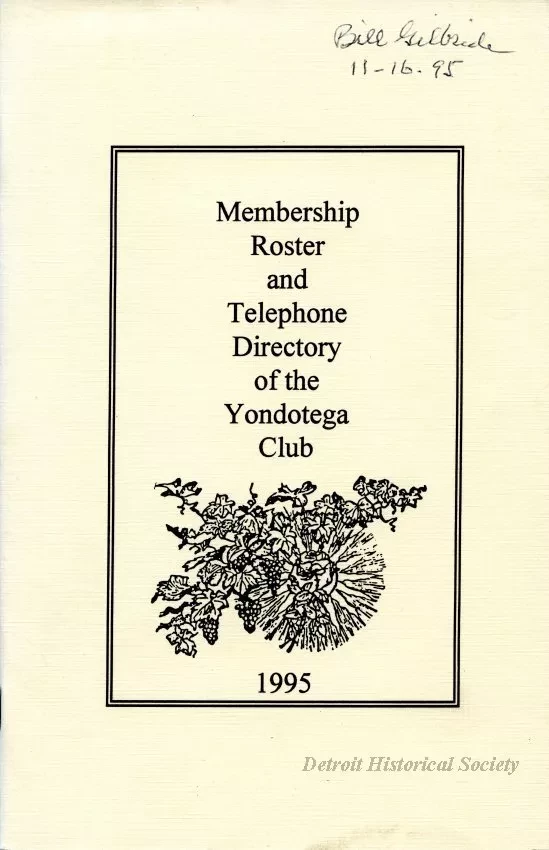 Roster - Membership Roster and Telephone Directory of the Yondotega Club, 1995