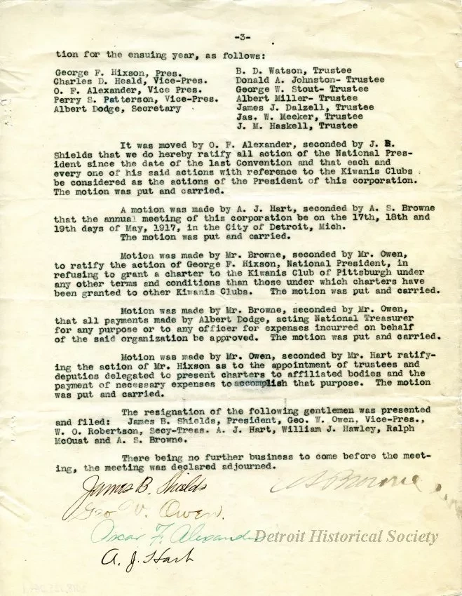 Minutes - Minutes - International Kiwanis Convention
Cleveland, May 1, 1917