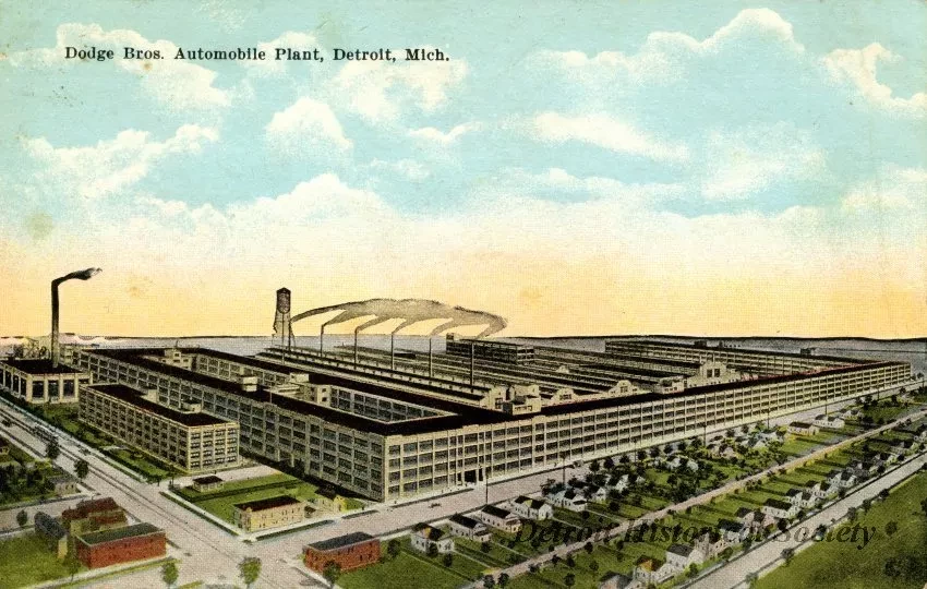 Postcard - Dodge Bros. Automobile Plant, Detroit, Mich.