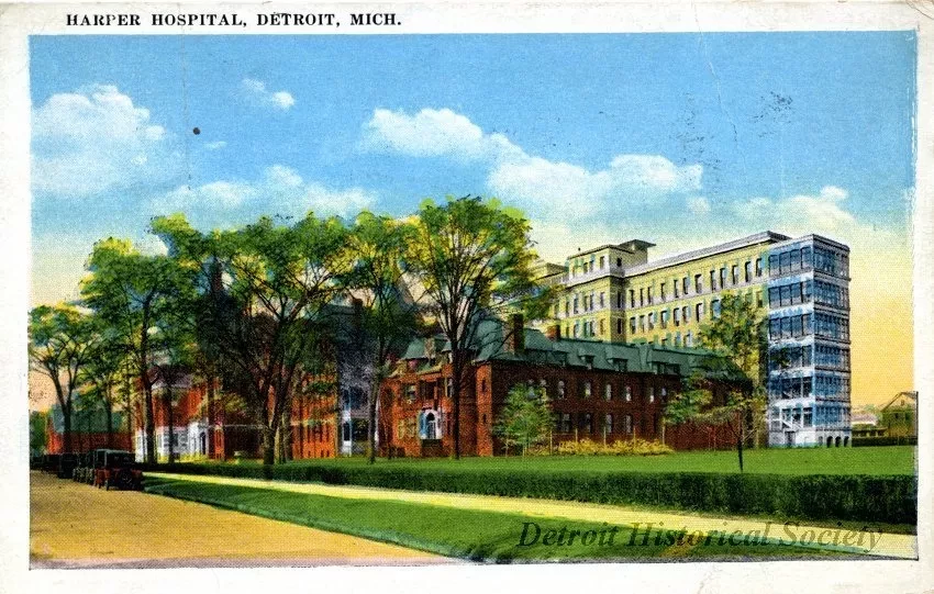 Postcard - Harper Hospital, Detroit, Mich.