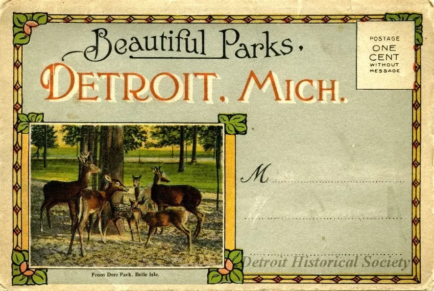 Postcard - Beautiful Parks, Detroit, Mich.