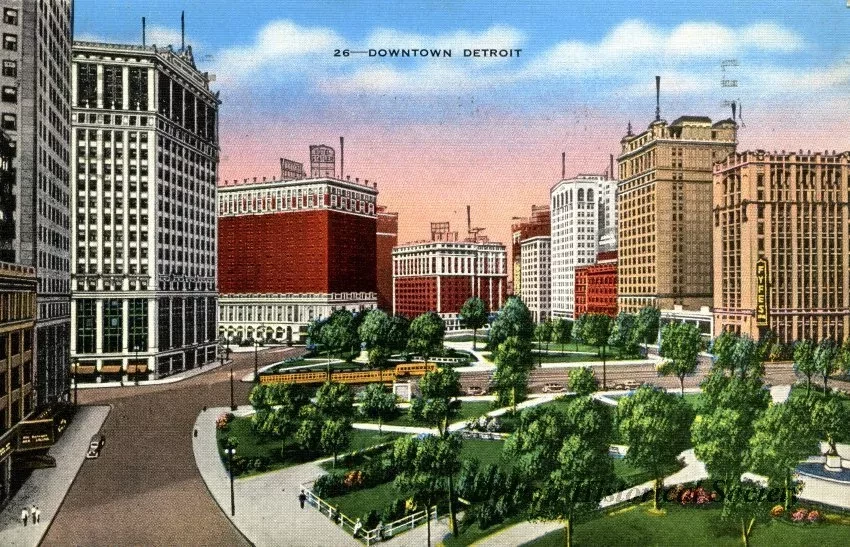 Postcard - 26 - Downtown Detroit