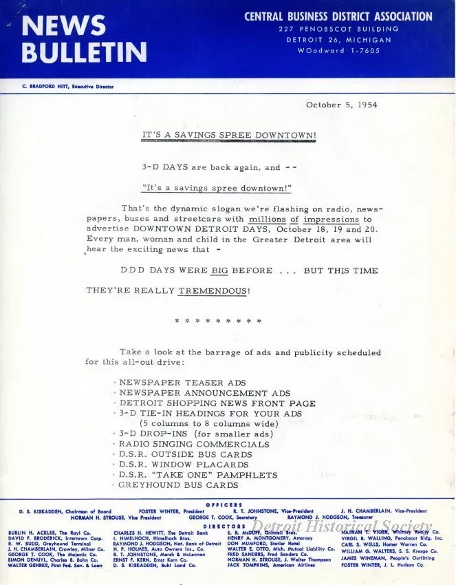 Letter - News Bulletin
Central Business District Association