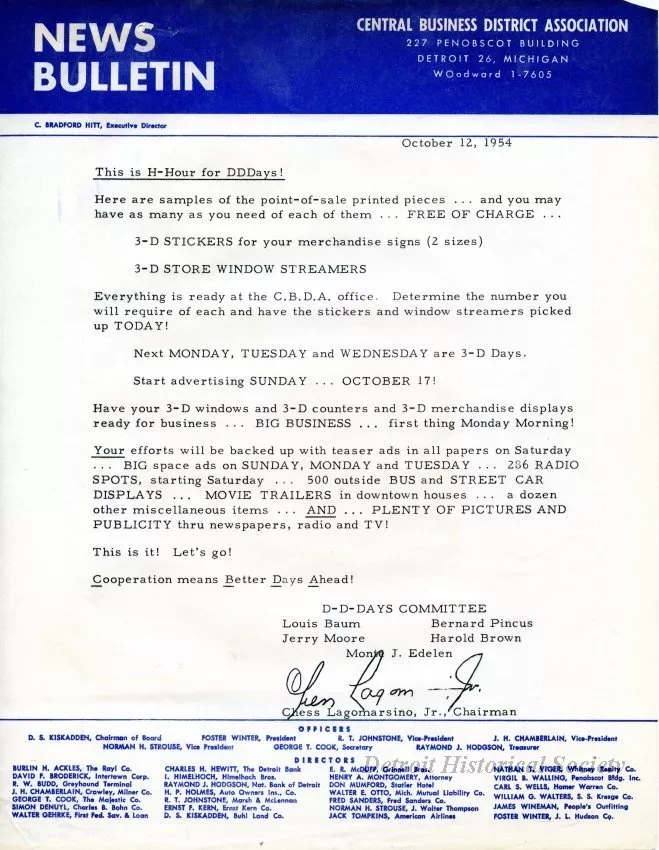 Letter - News Bulletin
Central Business District Association