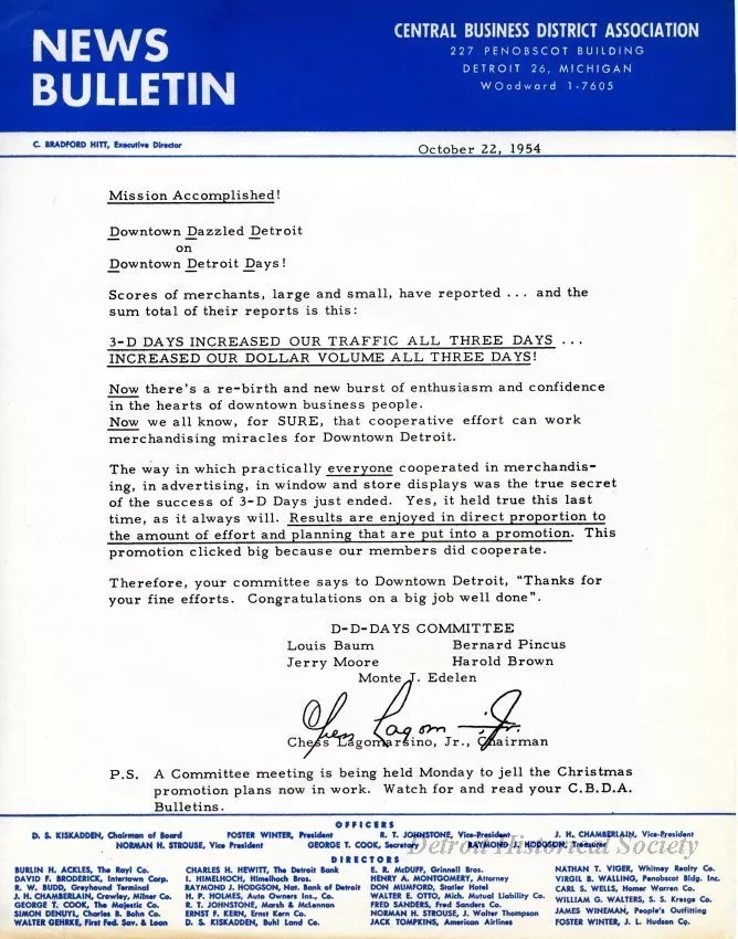 Letter - News Bulletin
Central Business District Association