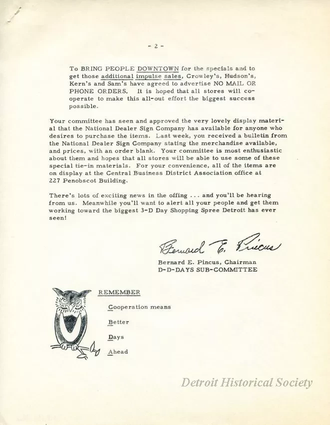 Letter - News Bulletin
Central Business District Association