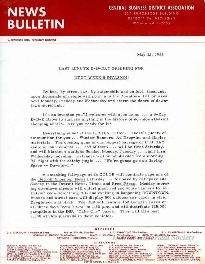 Letter - News Bulletin
Central Business District Association