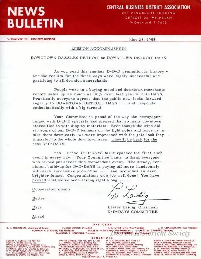 Letter - News Bulletin
Central Business District Association