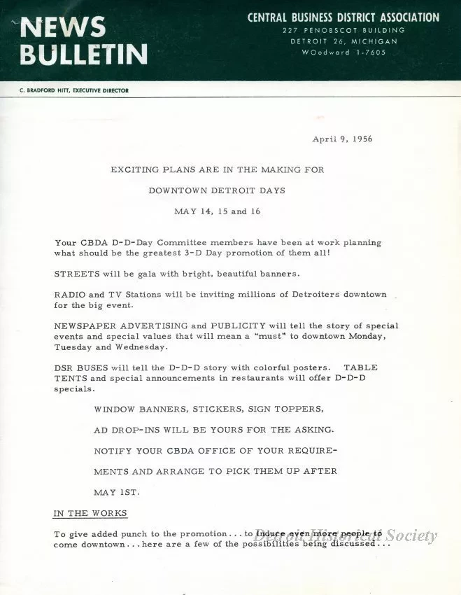 Letter - News Bulletin
Central Business District Association