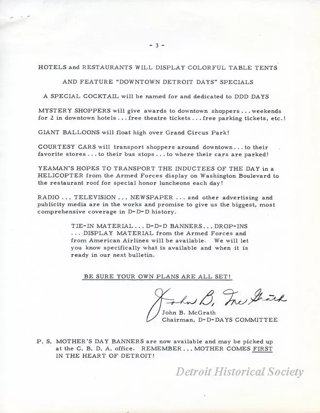 Letter - News Bulletin
Central Business District Association