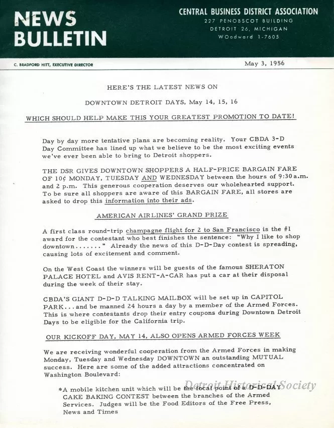 Letter - News Bulletin
Central Business District Association