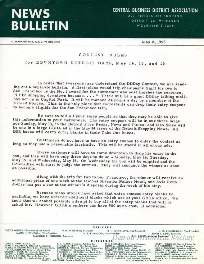 Letter - News Bulletin
Central Business District Association