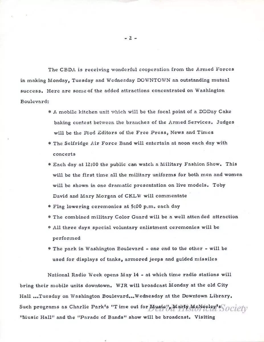 Letter - News Bulletin
Central Business District Association