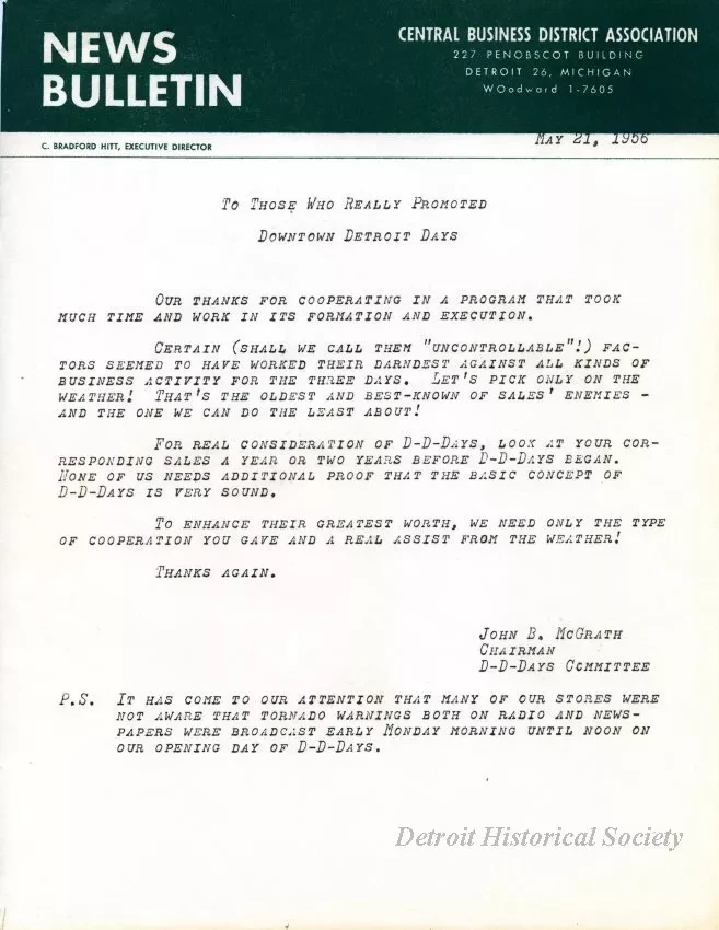 Letter - News Bulletin
Central Business District Association