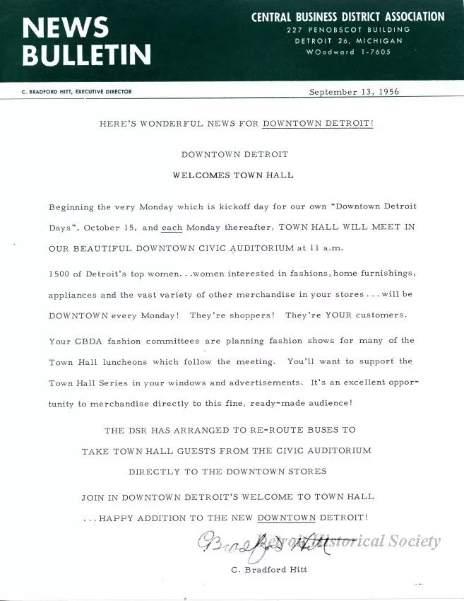 Letter - News Bulletin
Central Business District Association