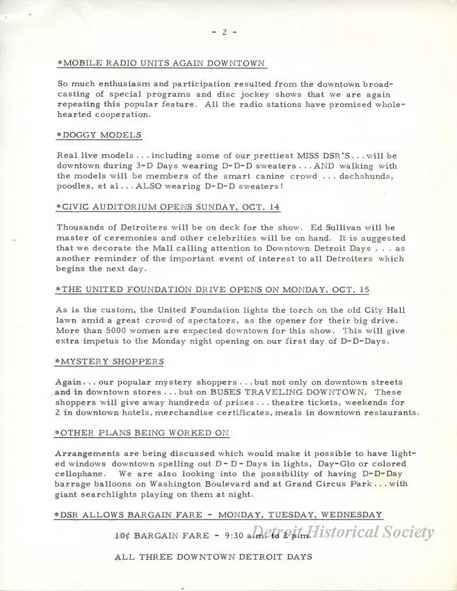 Letter - News Bulletin
Central Business District Association