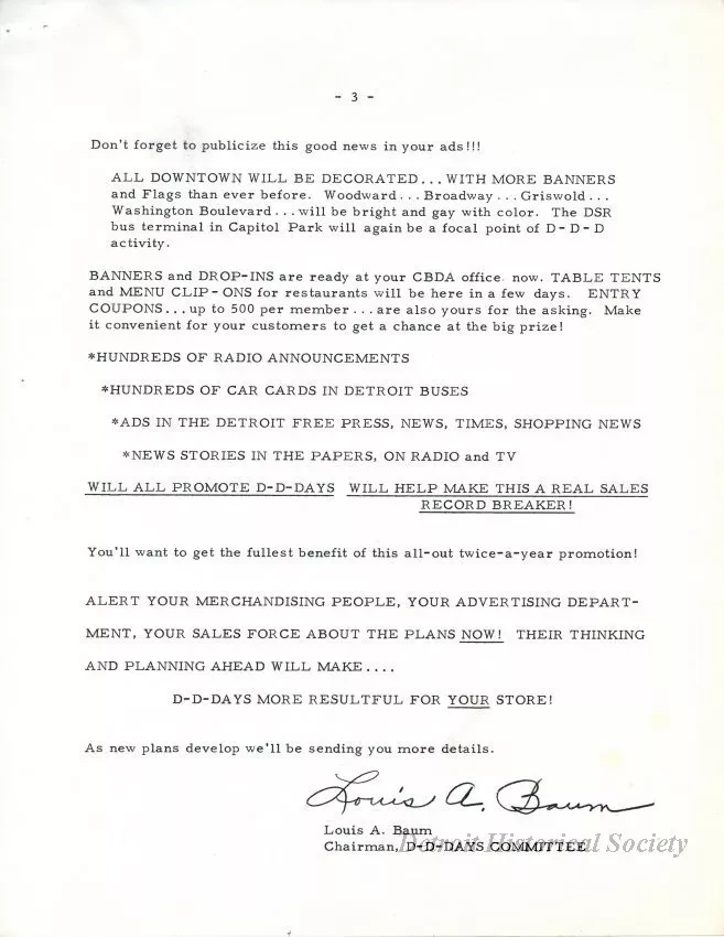 Letter - News Bulletin
Central Business District Association