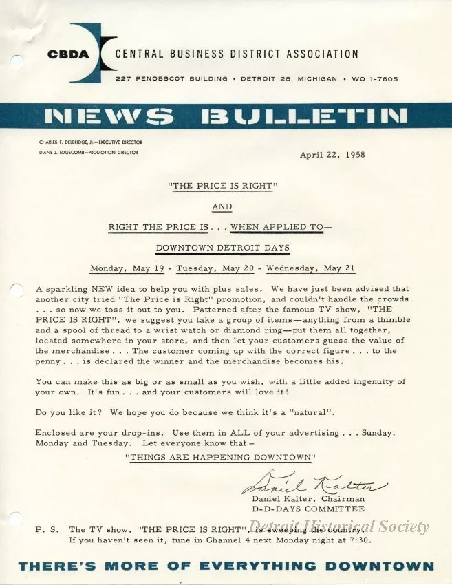 Letter - Central Business District Association
News Bulletin