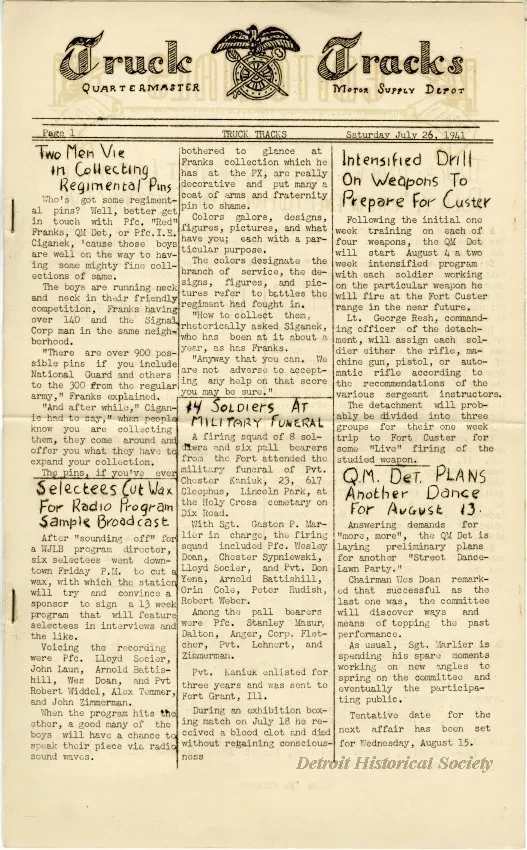 Newsletter - Truck Tracks, Vol. I, Issue 4