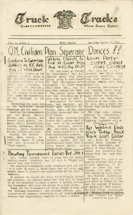 Newsletter - Truck Tracks, Vol. I, Issue 5